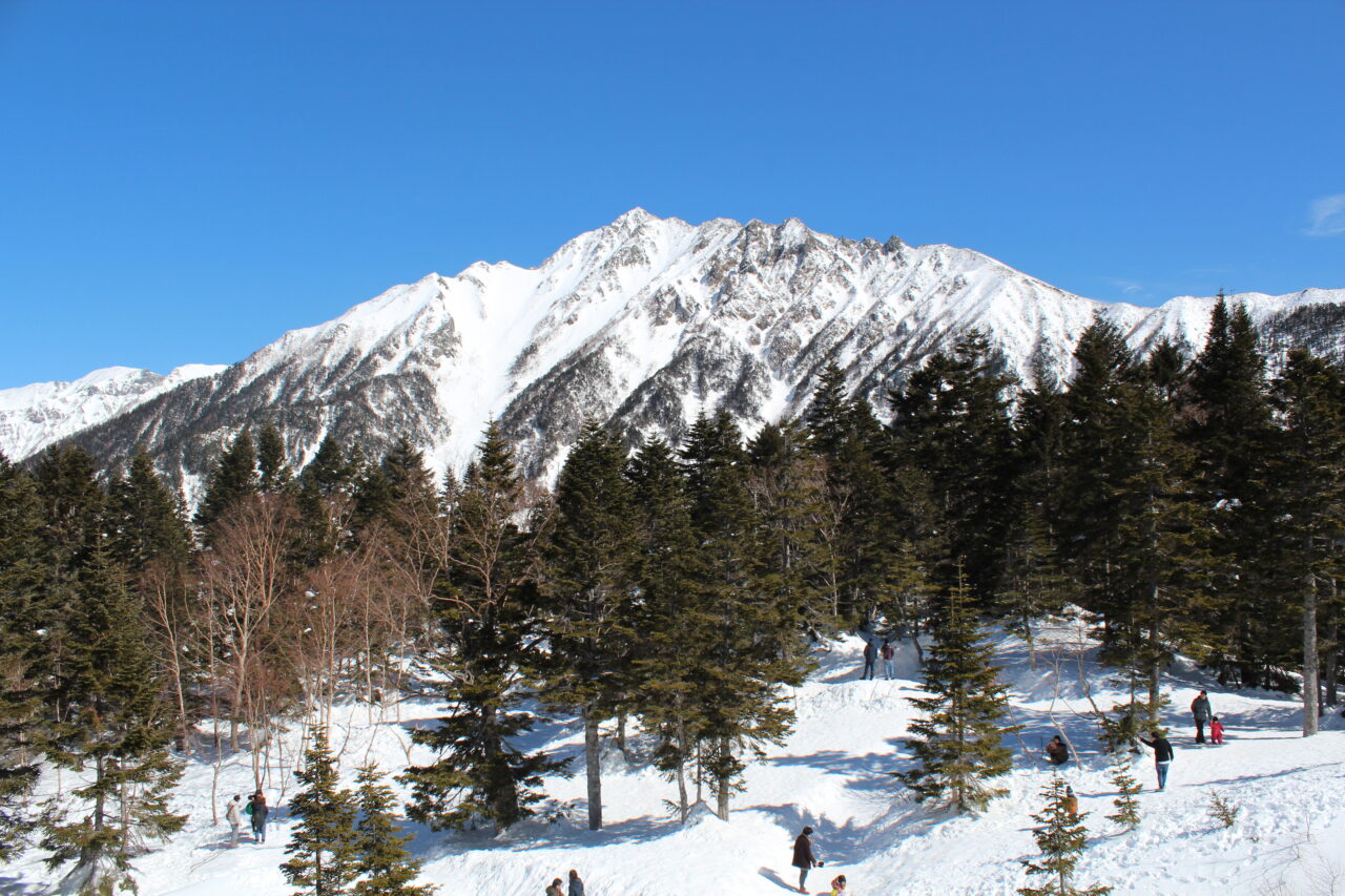 雪をかぶった西穂高岳